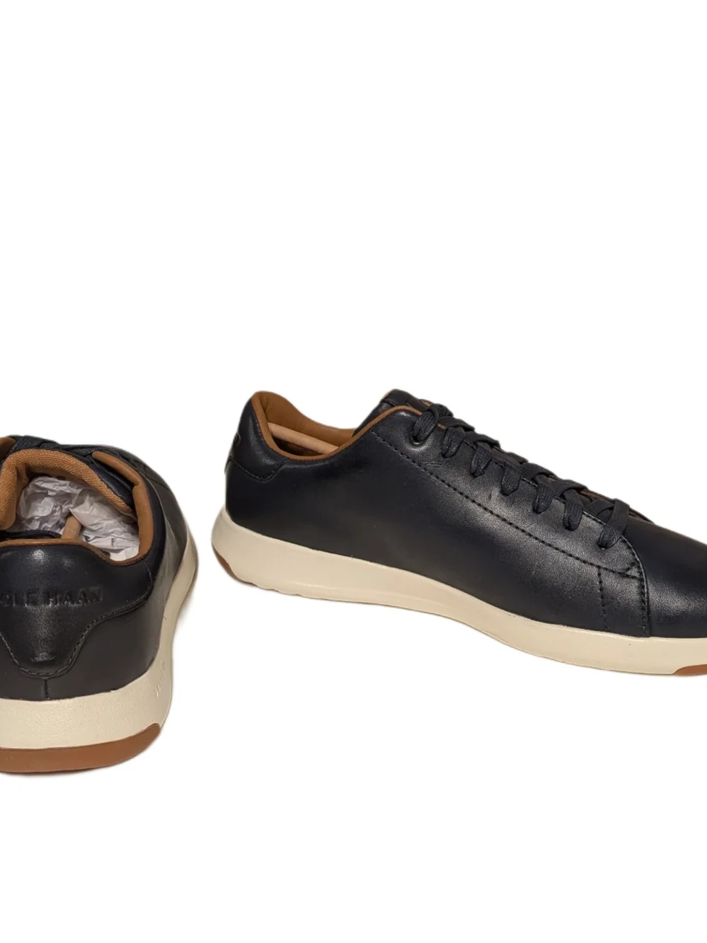 Cole Haan GrandPro Tennis Mens 7 M Blazer Blue Hand Stain Leather Sneaker C22586